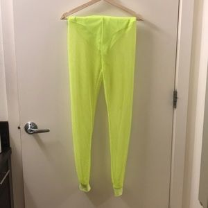 Mesh neon yellow leggings
